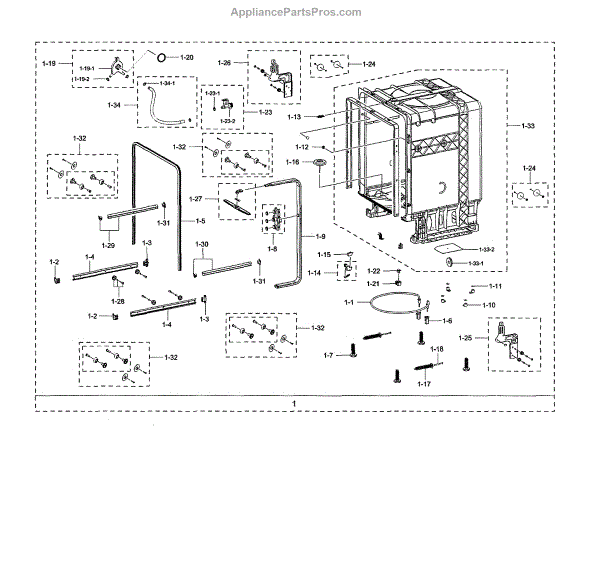 Parts for Samsung DW80N3030UB/AA00 Tub Parts
