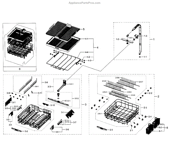 Parts for Samsung DW80J9945US/AA01 Baskets Parts