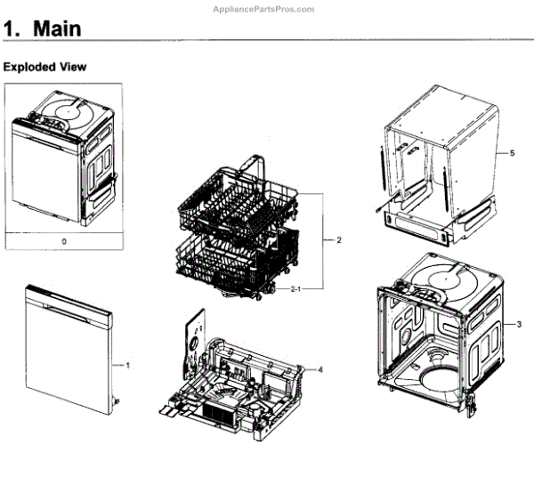 Parts for Samsung DW80K5050US/AA-00: Main Asy Parts