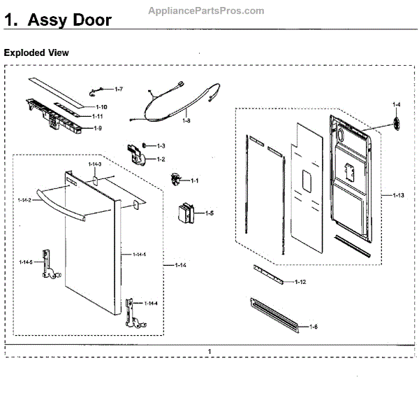 Parts for Samsung DW80M2020US/AA-00: Door Parts - AppliancePartsPros.com