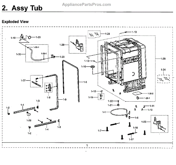 Parts for Samsung DW80M2020US/AA00 Tub Parts