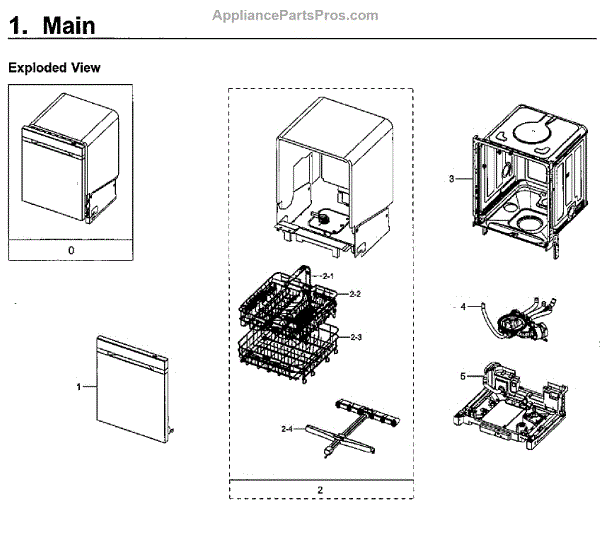 Parts for Samsung DW80J7550UG/AA02 Main Parts