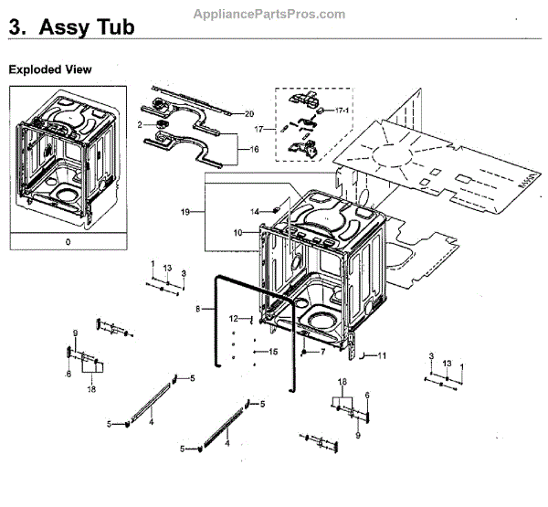 Parts for Samsung DW80M9550UG/AA-00: Tub Parts - AppliancePartsPros.com