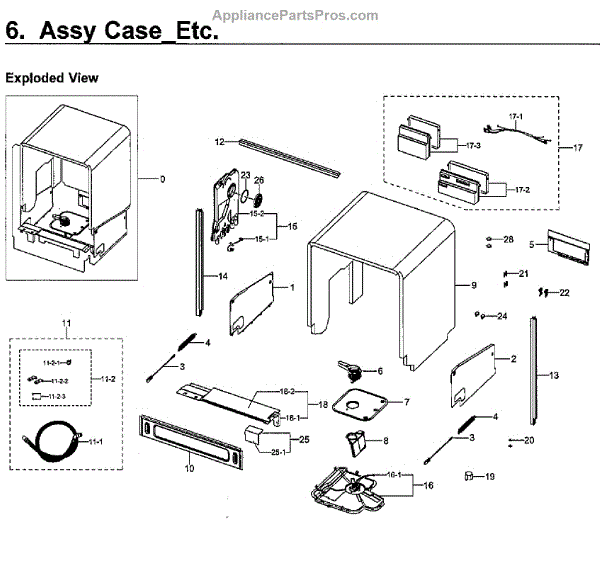 Parts for Samsung DW80H9930US/AA01 Frame Parts