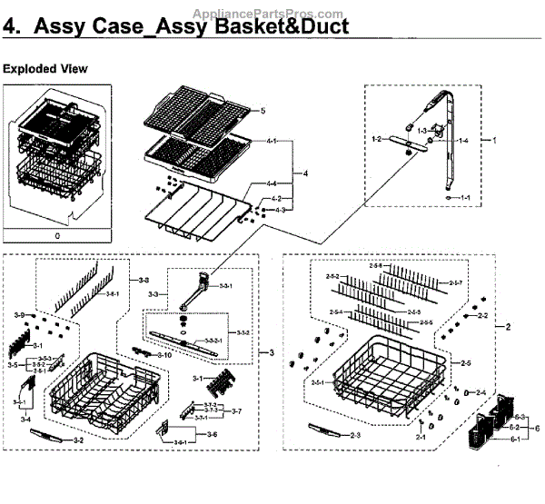 Parts for Samsung DW80H9930US/AA01 Basket & Duct Parts