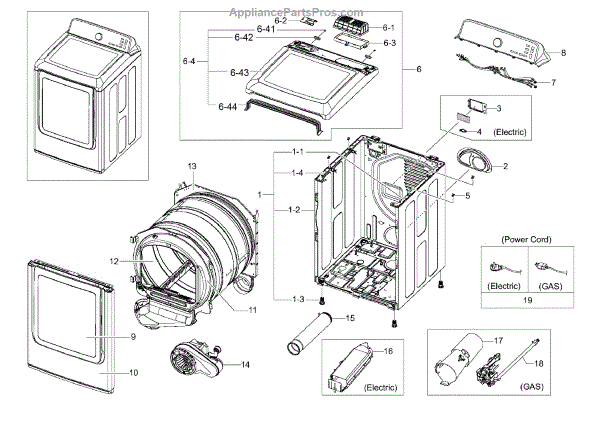 Parts for Samsung DV422EWHDWR/AA-00: Main Assy Parts