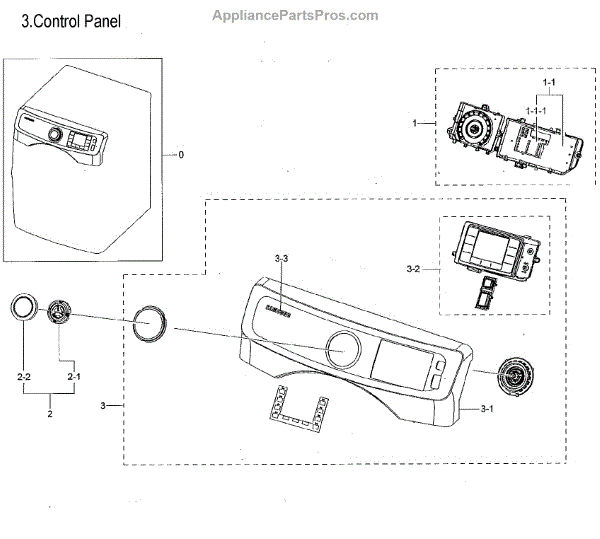 Parts for Samsung DVE45M5500P/A3-00: Control Panel Parts