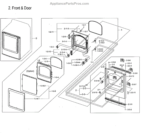 Parts for Samsung DVG50M7450P/A300 Frame Front & Door Parts