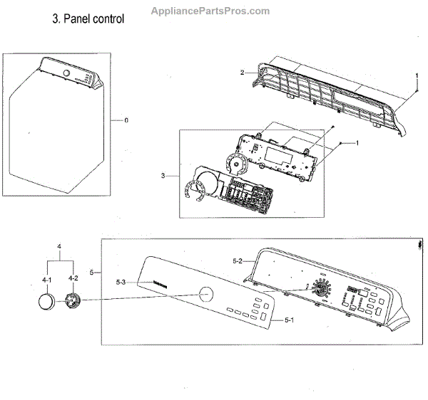 Parts for Samsung DVG50M7450P/A300 Control Panel Parts