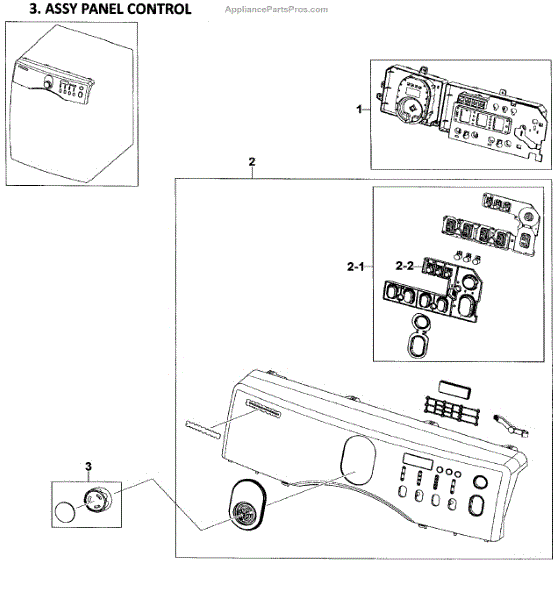 Parts for Samsung DV209AEW/XAA-01: Control Panel Parts