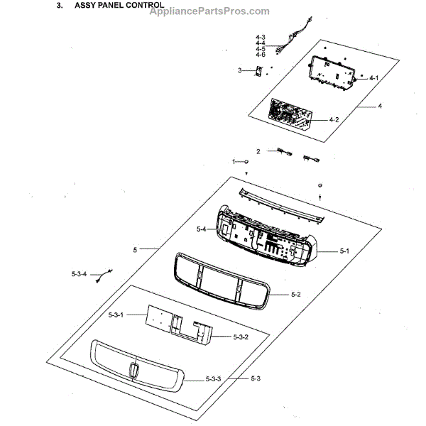 Parts for Samsung DVE60M9900V/A3-00: Control Panel Parts