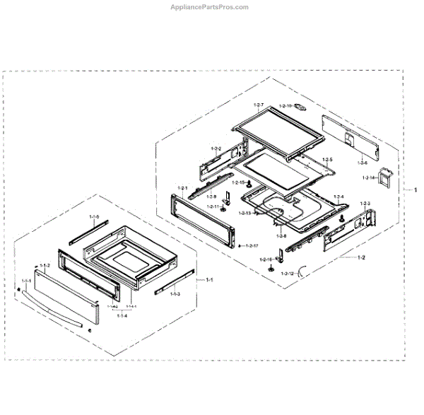 Parts For Samsung Ne59j7850wsaa 02 Drawer Section Parts 8073