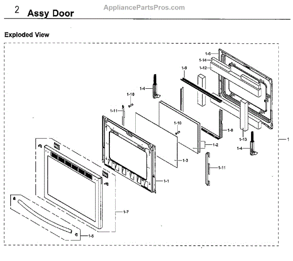Parts for Samsung NX58H9500WS/AA01 Door Parts