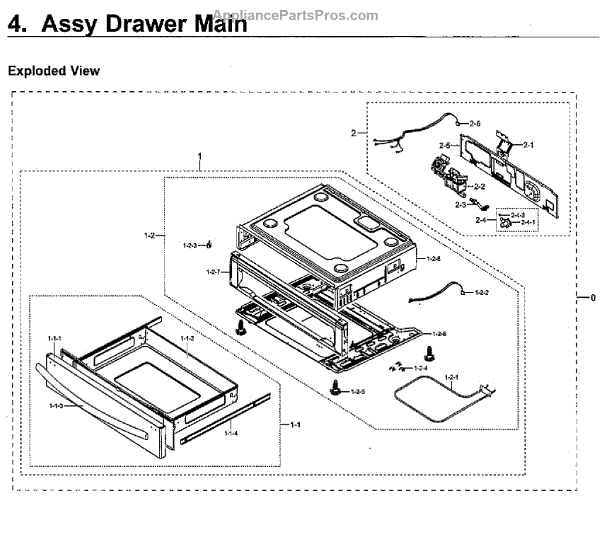 Parts For Samsung Nx58m6650wg Aa-00: Drawer Parts - Appliancepartspros.com