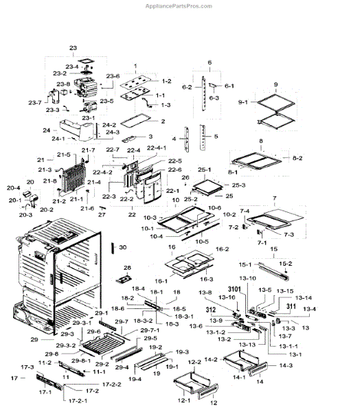 Parts for Samsung RF28HFEDTSR/AA-06: Fridge Parts - AppliancePartsPros.com