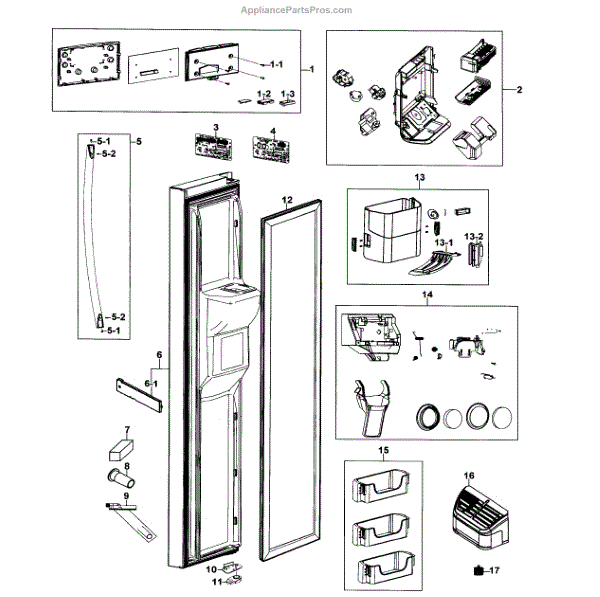 Parts for Samsung RS267TDPN/XAA00 Freezer Door Parts