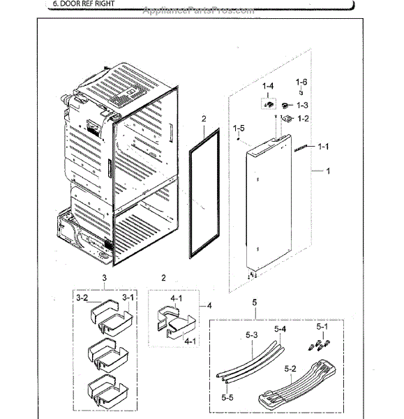 Parts for Samsung RF28HFEDBSG/AA-00: Fridge Door Rt Parts ...