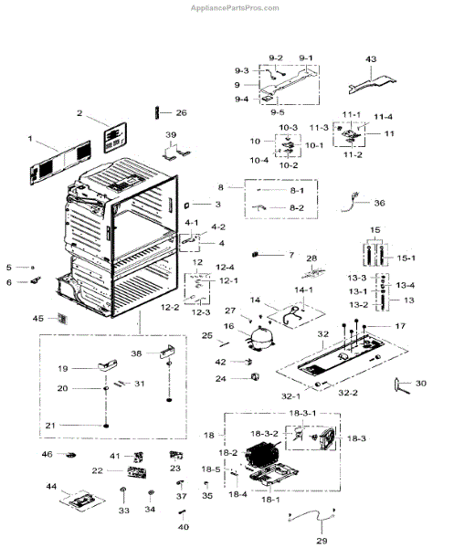 Parts for Samsung RF28HMEDBWW/AA-07: Cabinet Parts - AppliancePartsPros.com