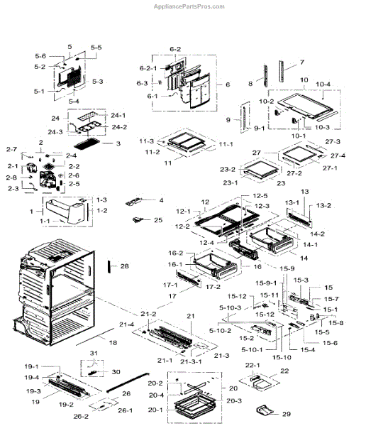 Parts for Samsung RF28HMEDBWW/AA07 Fridge Parts