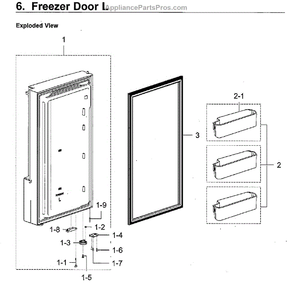 Parts for Samsung RF28K9380SR/AA02 Freezer Door L Parts