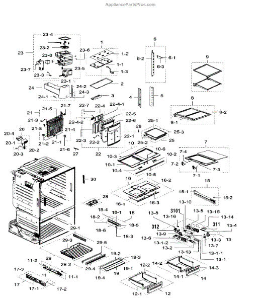 Parts for Samsung RF28HFEDTSR/AA-07: Fridge Parts - AppliancePartsPros.com