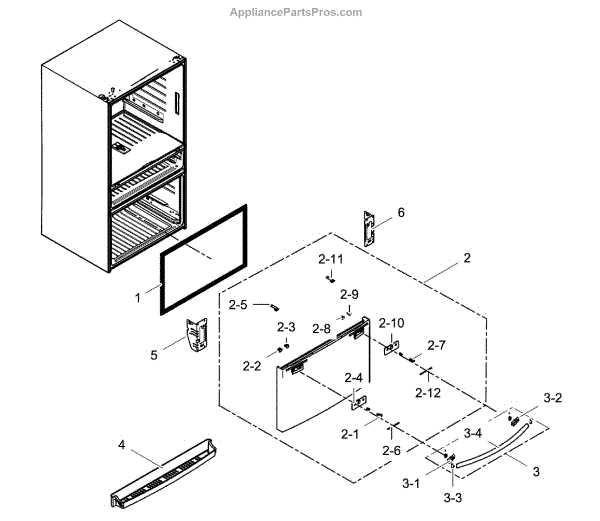 Parts for Samsung RF28HMEDBSR/AA00 Freezer Door Parts