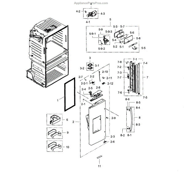 Parts for Samsung RF28HMEDBSR/AA-03: Refrigerator Door L Parts