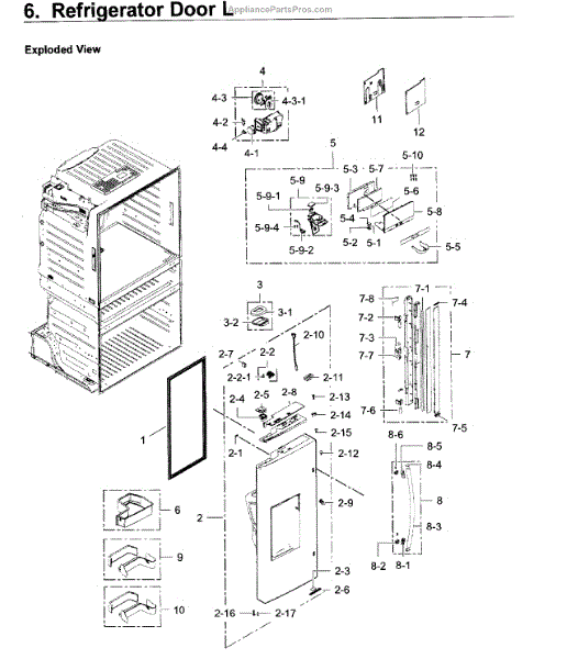 Parts for Samsung RF28JBEDBSG/AA06 Fridge Door L Parts