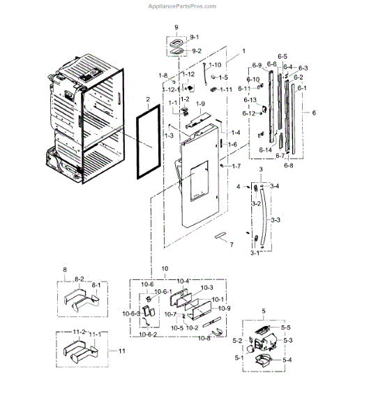 Parts for Samsung RF28HFEDTSR/AA01 Fridge Door L Parts