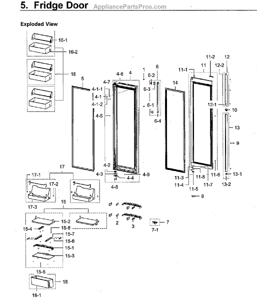 Parts for Samsung RH22H9010SG/AA00 Fridge Door Parts