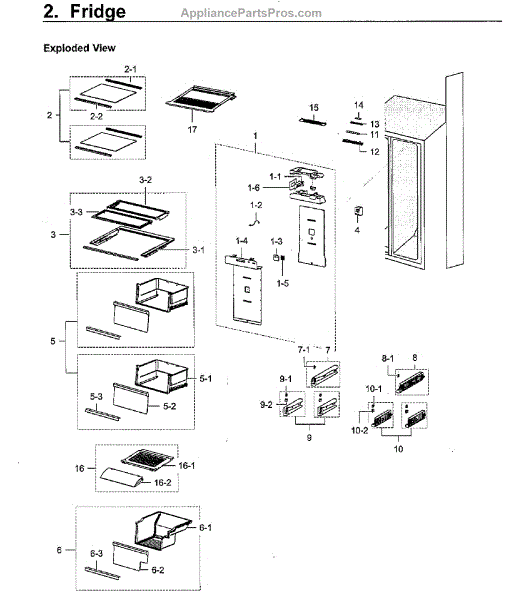 Parts for Samsung RH22H9010SG/AA00 Fridge Parts