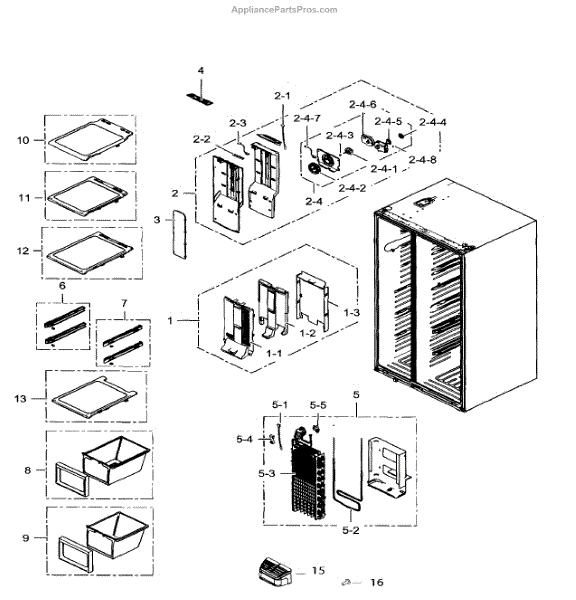 Parts for Samsung RS265TDRS/XAA-01: Freezer Parts - AppliancePartsPros.com