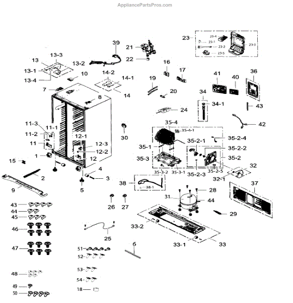 Parts for Samsung RS265TDRS/XAA-01: Cabinet Parts - AppliancePartsPros.com