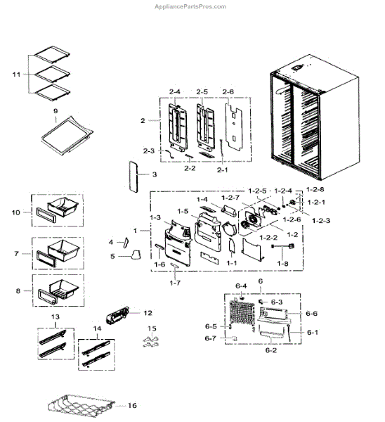 Parts for Samsung RS265TDRS/XAA-01: Fridge Parts - AppliancePartsPros.com