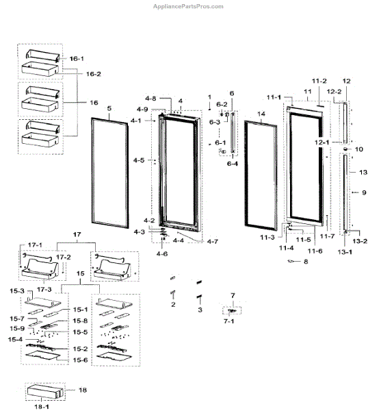 Parts for Samsung RH29H9000SR/AA-01: Right Door Parts