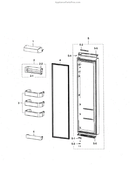 Parts for Samsung RSG307AARS/XAA-00: Refrigerator Door Parts