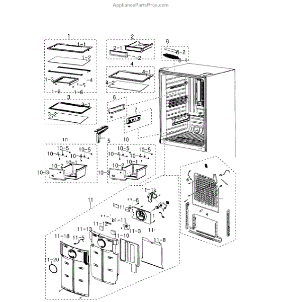 Parts for Samsung RB195ACPN/XAA-01: Refrigerator Parts ...