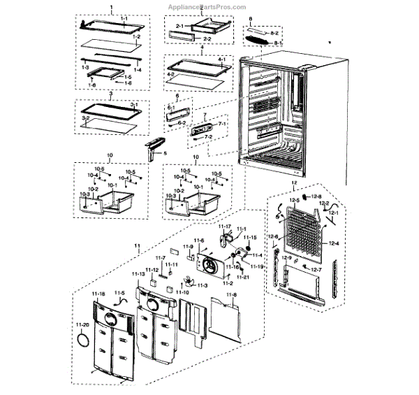 Parts for Samsung RB215ACWP/XAA-01: Refrigerator Parts ...