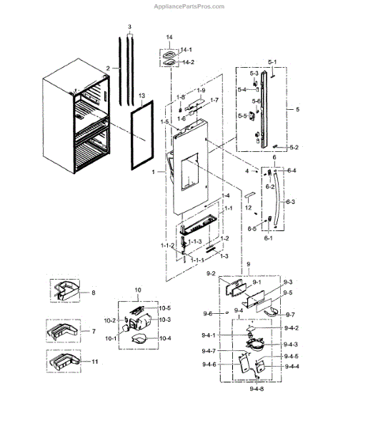 Parts for Samsung RF24FSEDBSR/AA-02: Refrigerator Door L Parts ...