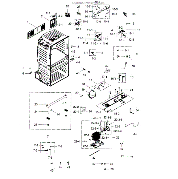 Parts for Samsung RF4289HARS/XAA-03: Cabinet Parts - AppliancePartsPros.com