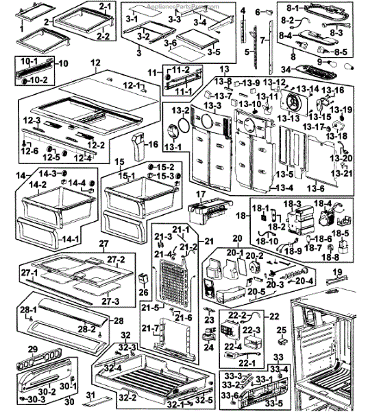 Parts for Samsung RF267AARS/XAA-00: Refrigerator Parts ...