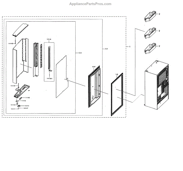 Parts for Samsung RF22N9781SG/AA00 Right Freezer Door Parts