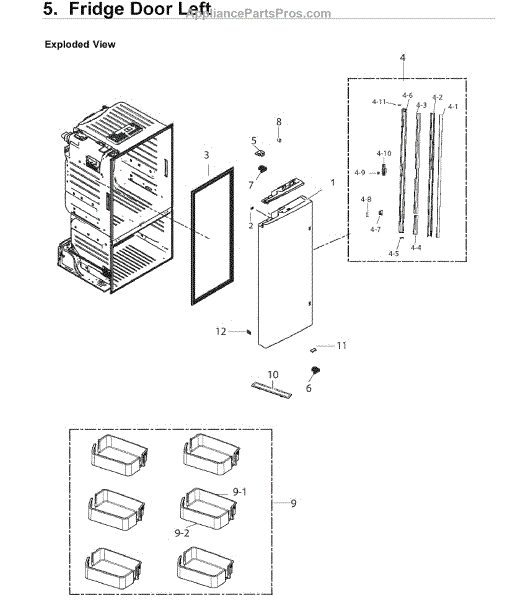 Parts for Samsung RF220NCTASR/AA-02: Left Door Parts ...