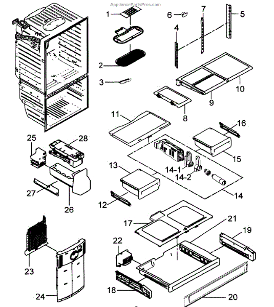 Parts for Samsung RFG298HDRS/XAA-00: Refrigerator Parts ...