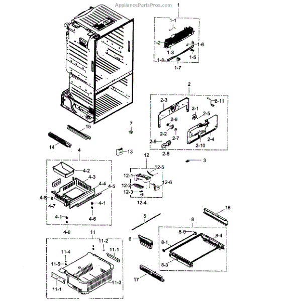 Parts for Samsung RF323TEDBSR/AA01 Freezer Parts
