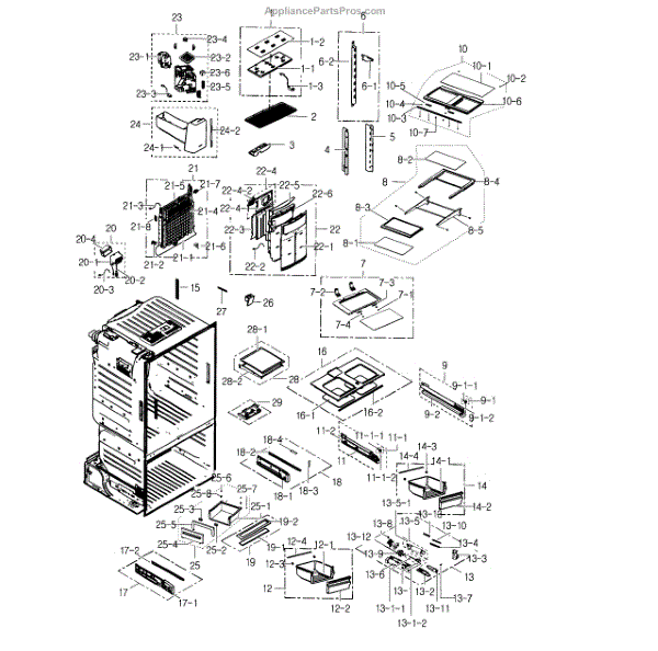 Parts for Samsung RF23HCEDBSR/AA02 Fridge Parts