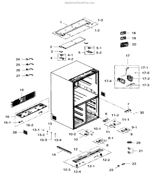 Parts for Samsung RF34H9960S4/AA-04: Cabinet Parts - AppliancePartsPros.com