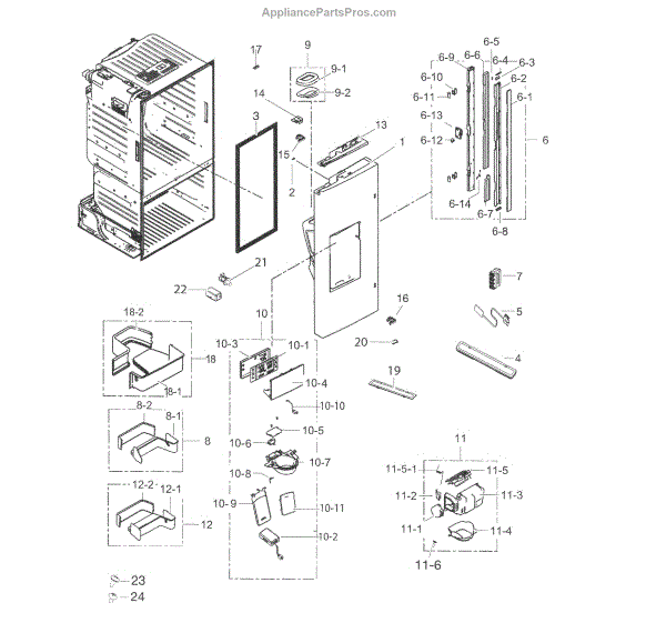 Parts for Samsung RF263TEAESR/AA-03: Fridge Door L Parts