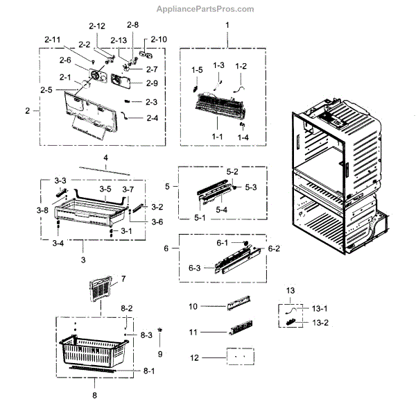 Parts for Samsung RF4287HARS/XAA02 Freezer Parts