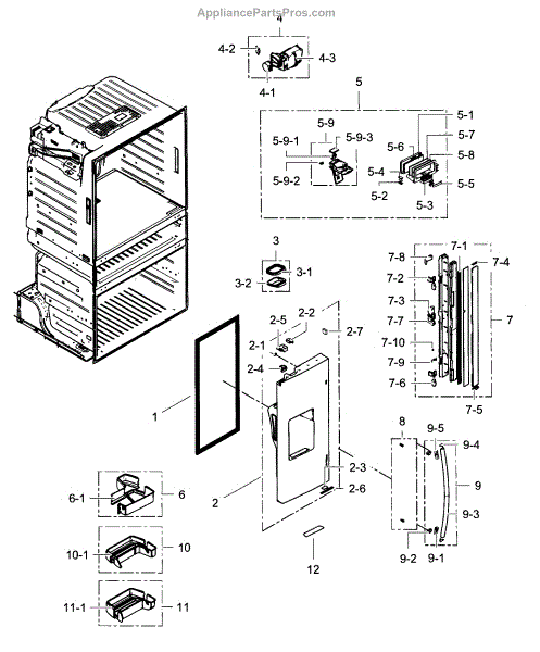 Parts For Samsung Rf4287harsxaa 02 Refrigerator Door L Parts 3669